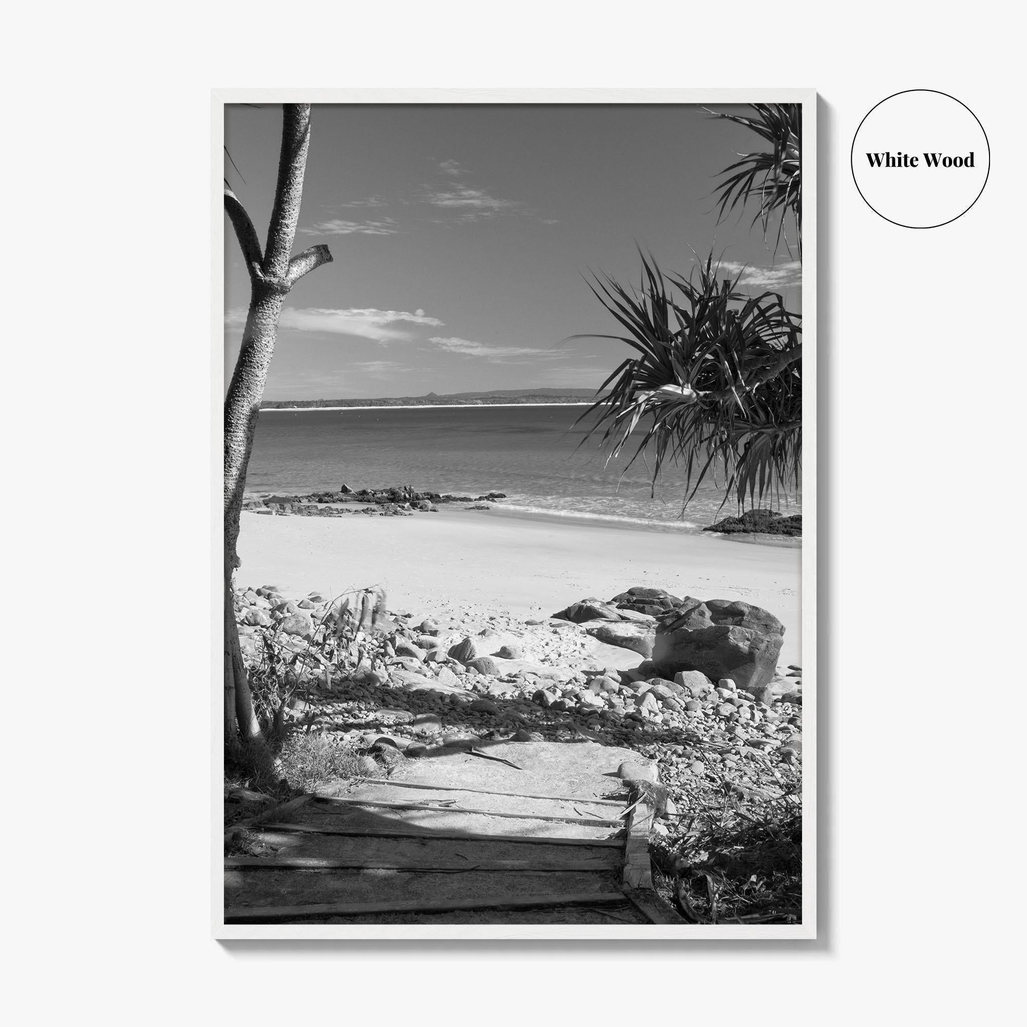 Noosa Heads Black and White Fine Art Photo Print, Sunshine Coast Australia Poster