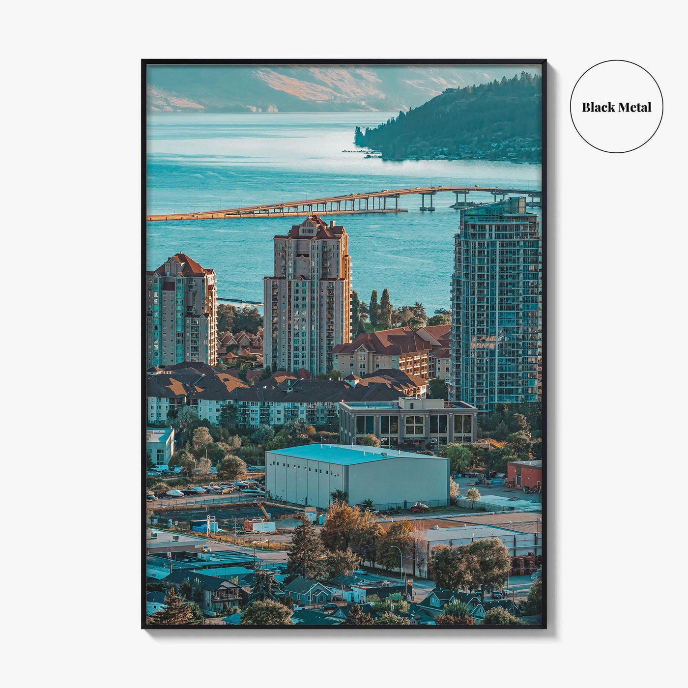 Kelowna Skyline Fine Art Photo Print, Okanagan Lake, Knox Mountain, British Columbia Poster