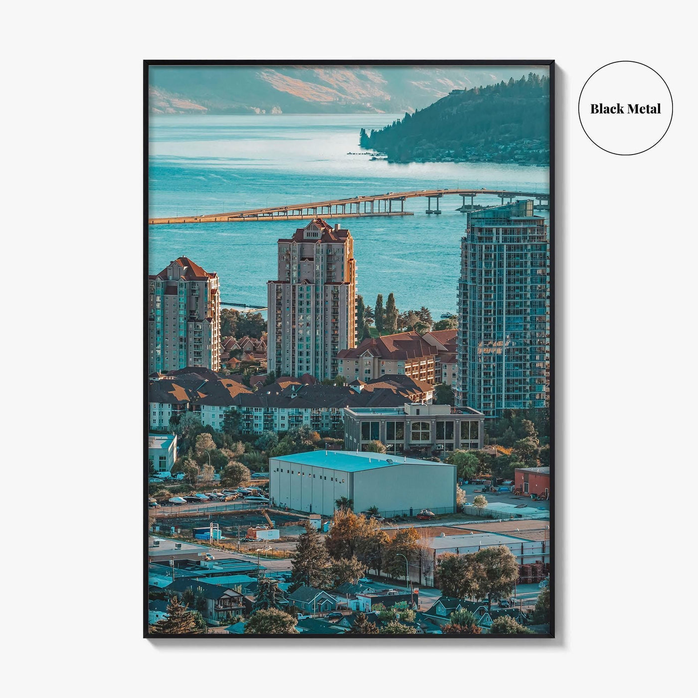 Kelowna Skyline Fine Art Photo Print, Okanagan Lake, Knox Mountain, British Columbia Poster