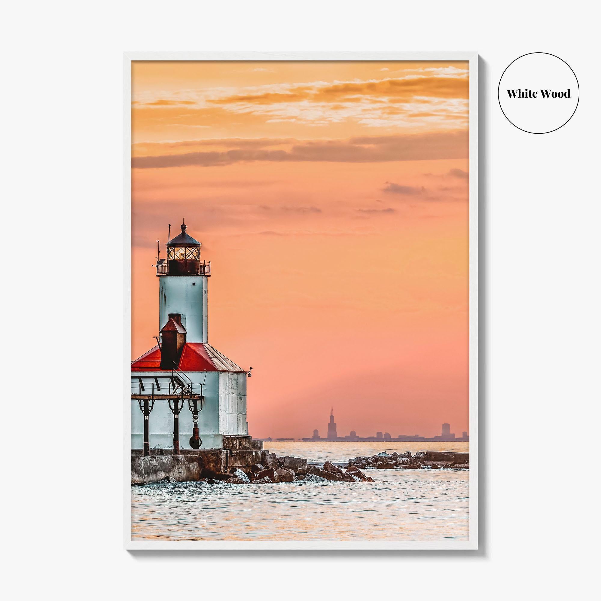 Michigan City Skyline Fine Art Photo Print, Indiana, Lighthouse, Chicago, USA, Wall Decor, Poster