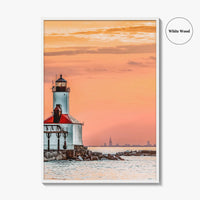 Michigan City Skyline Fine Art Photo Print, Indiana, Lighthouse, Chicago, USA, Wall Decor, Poster