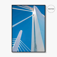 Milwaukee Blue Fine Art Photo Print, Wisconsin Wall Decor Poster, USA Bridge Photo