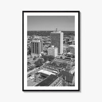 Ann Arbor Skyline Black and White Fine Art Photo Print, Michigan Poster
