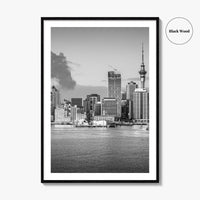 Auckland Skyline Black and White Fine Art Photo Print, New Zealand Wall Decor, Poster