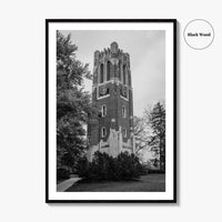East Lansing Black and White Fine Art Photo Print, Michigan State University Poster