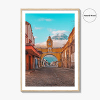 Antigua Guatemala Fine Art Photo Print, Santa Catalina Arch, Agua Volcano Poster