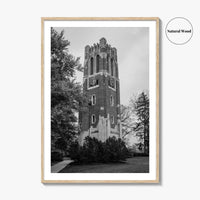 East Lansing Black and White Fine Art Photo Print, Michigan State University Poster