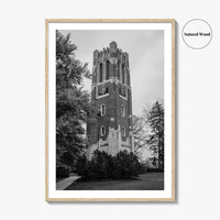 East Lansing Black and White Fine Art Photo Print, Michigan State University Poster
