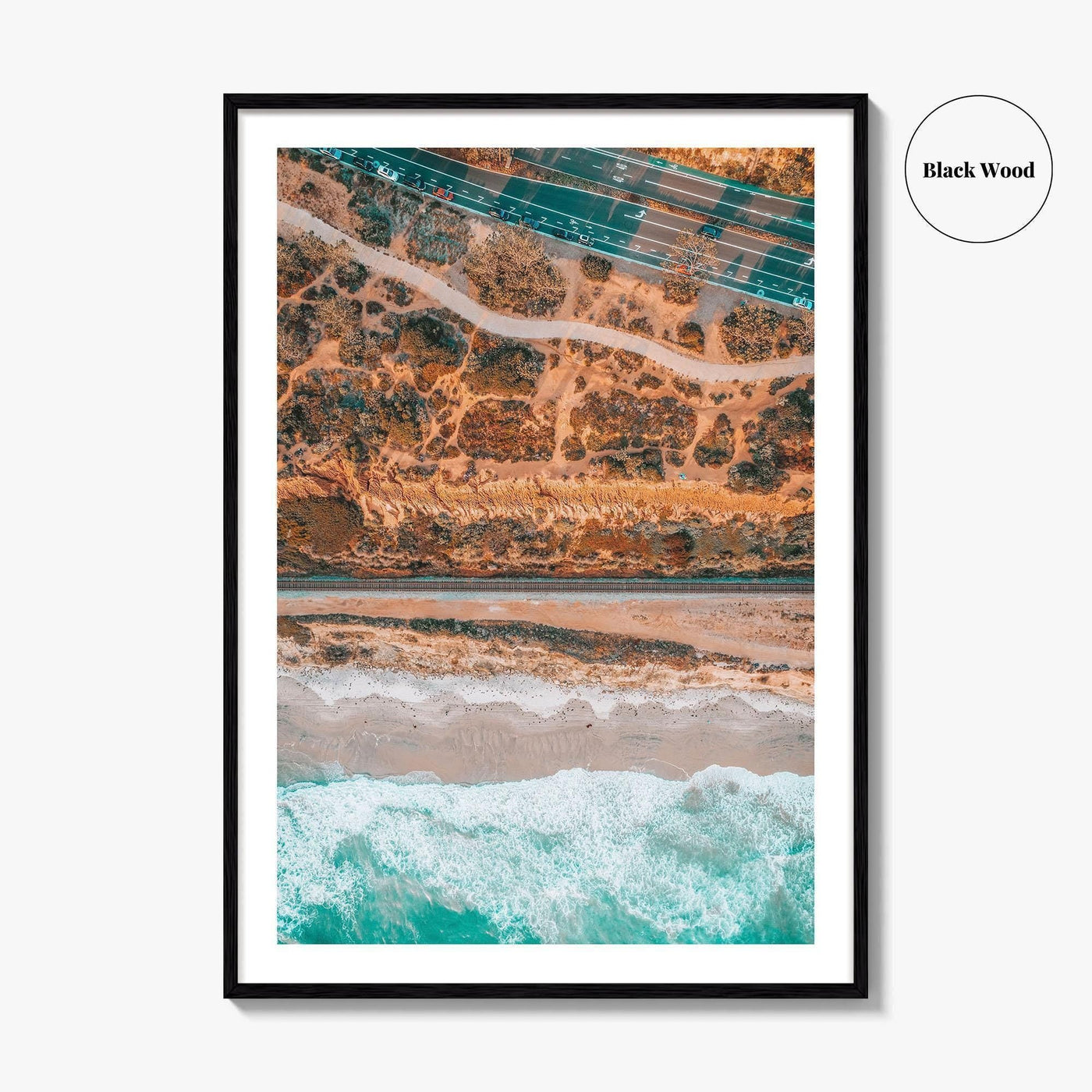Del Mar Fine Art Photo Print, San Diego, California, Pacific Ocean Cliffs, Beach, Railroad