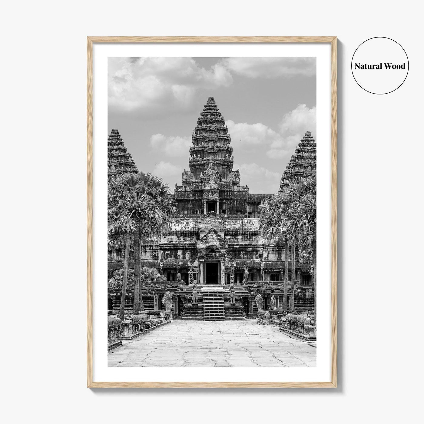 Angkor Wat Black and White Fine Art Photo Print, Siem Reap Cambodia Temple Poster