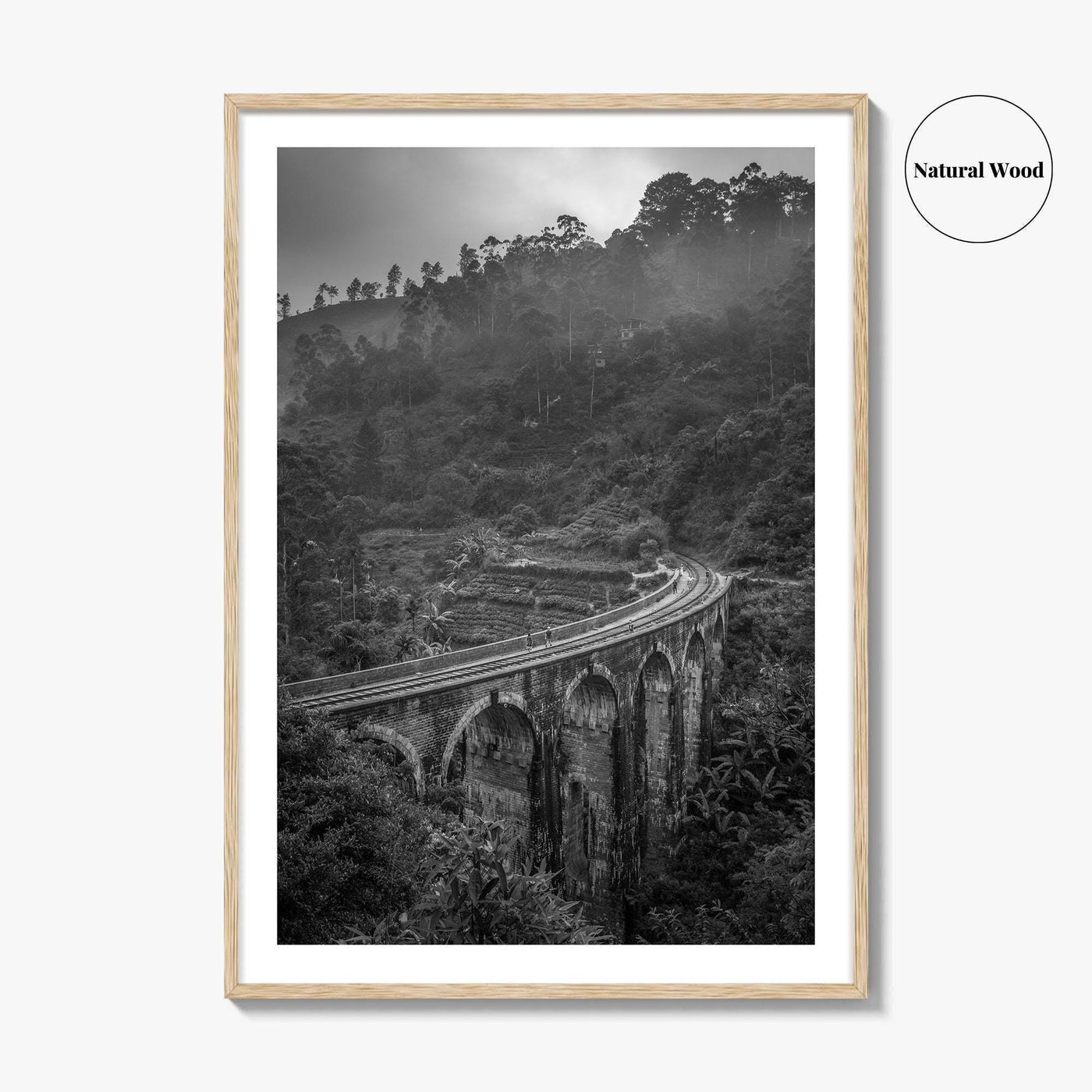 Ella Nine Black and White Fine Art Photo Print, Sri Lanka Demodara Poster