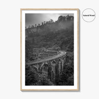 Ella Nine Black and White Fine Art Photo Print, Sri Lanka Demodara Poster