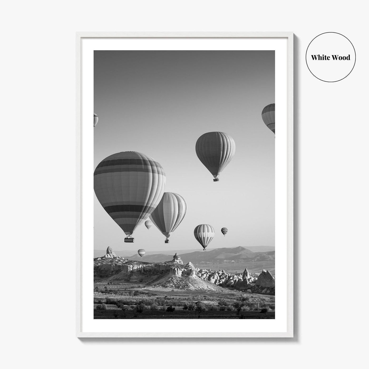 Cappadocia Black and White Fine Art Photo Print, Turkey Goreme Poster