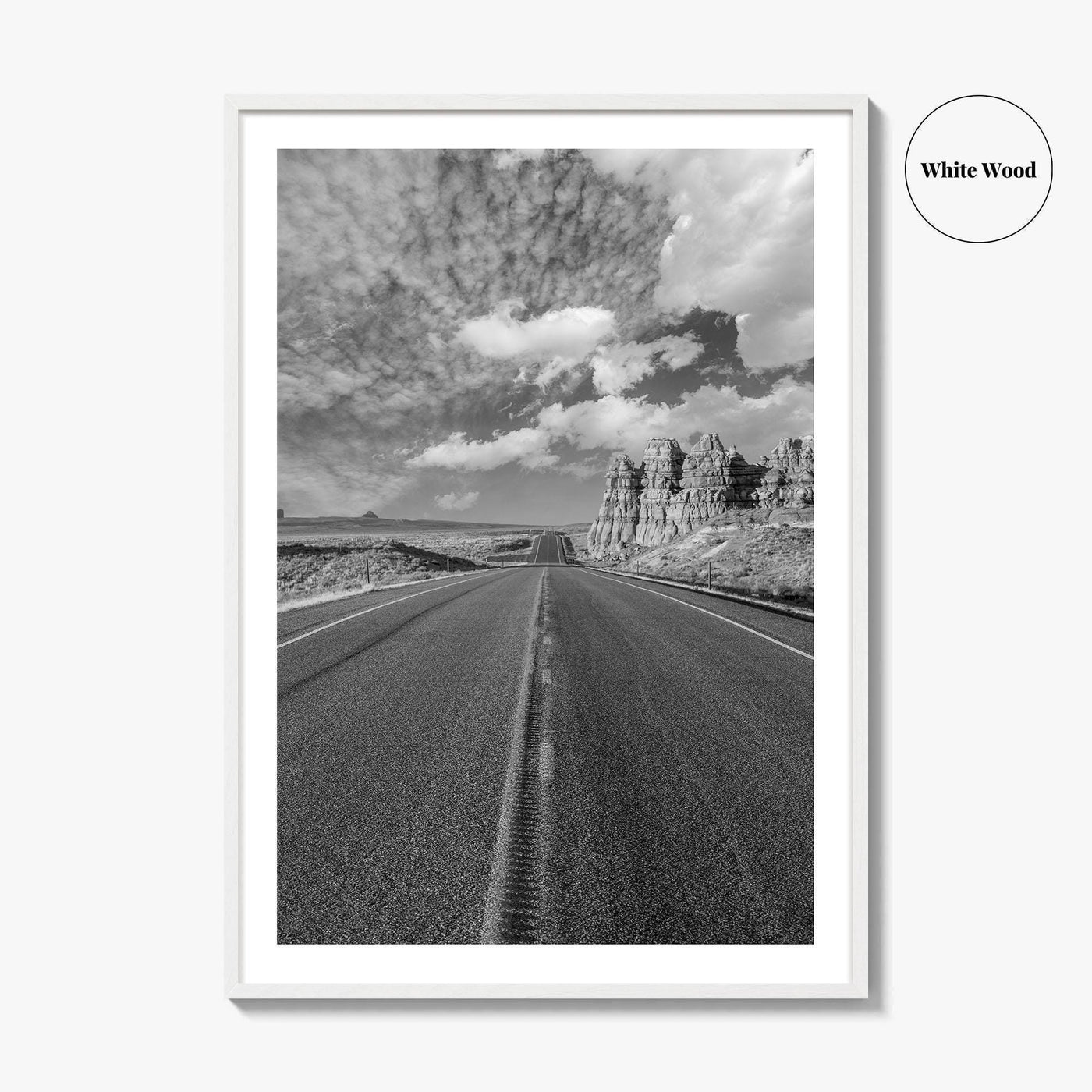 Arizona Desert Black and White Fine Art Photo Print, Southwest USA Poster