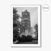 East Lansing Black and White Fine Art Photo Print, Michigan State University Poster