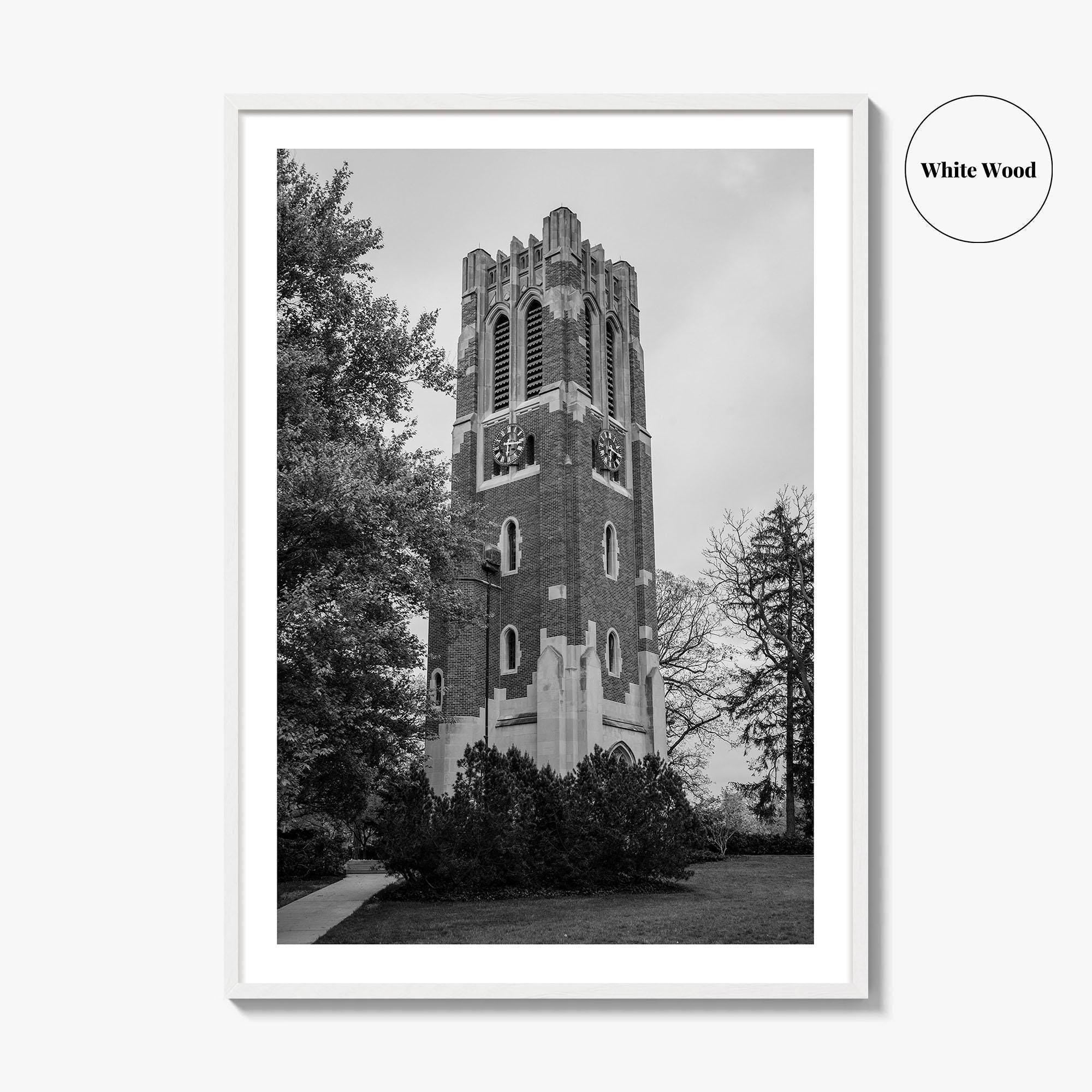 East Lansing Black and White Fine Art Photo Print, Michigan State University Poster