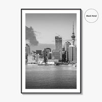Auckland Skyline Black and White Fine Art Photo Print, New Zealand Wall Decor, Poster