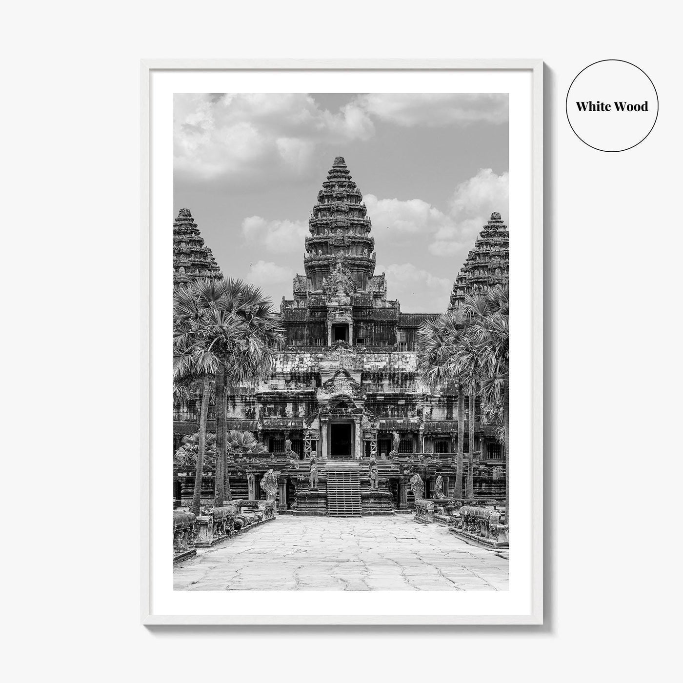 Angkor Wat Black and White Fine Art Photo Print, Siem Reap Cambodia Temple Poster