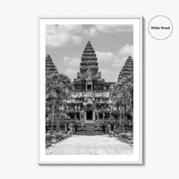 Angkor Wat Black and White Fine Art Photo Print, Siem Reap Cambodia Temple Poster