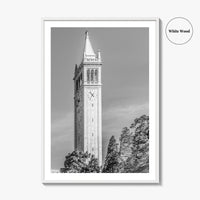 Berkeley Black and White Fine Art Photo Print, Sather Tower Campanile, UC Berkeley, California