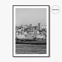 Antibes Black and White Fine Art Photo Print, French Riviera Coastline, France Poster