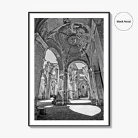 Antigua Guatemala Black and White Fine Art Photo Print, San Jose Cathedral Poster