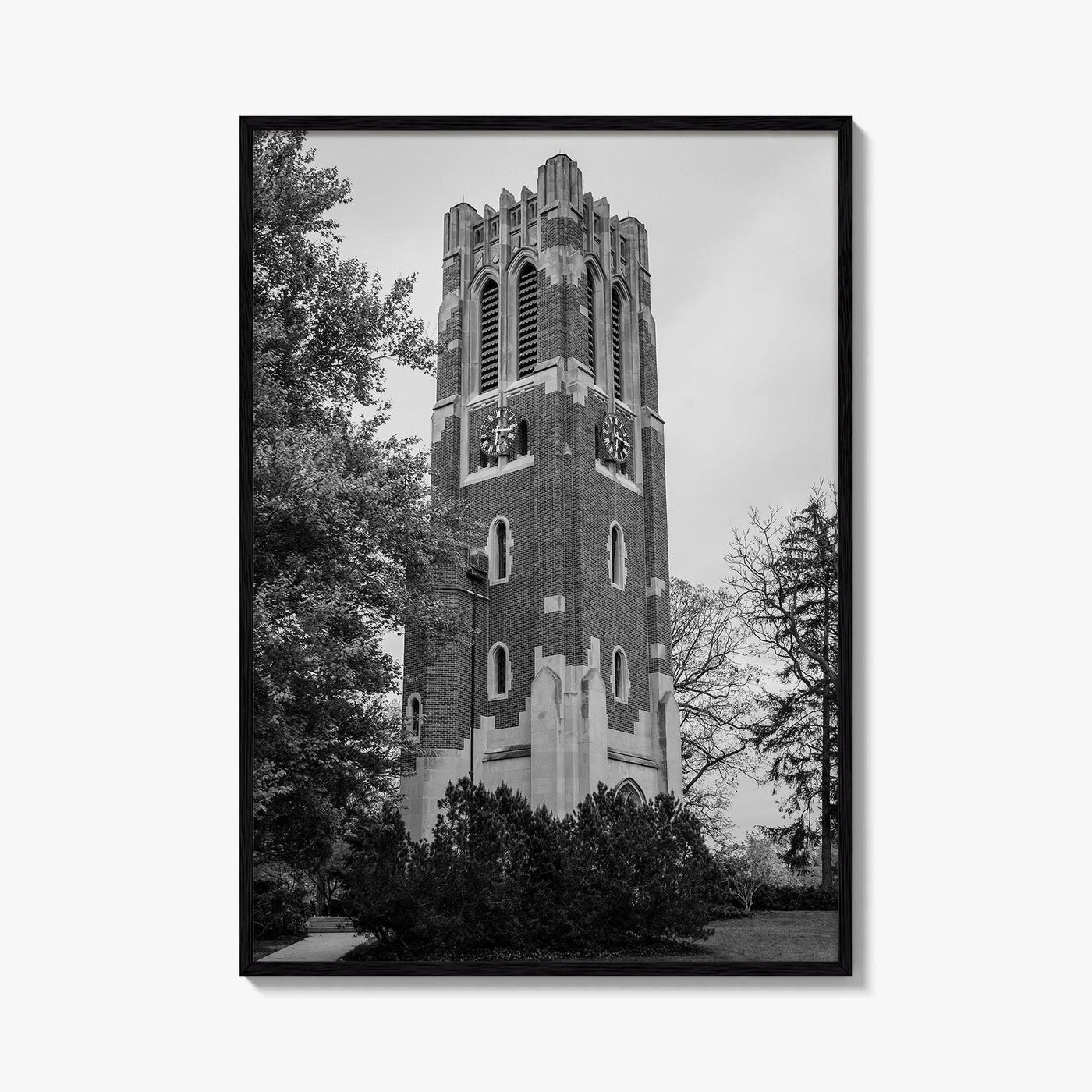 East Lansing Black and White Fine Art Photo Print, Michigan State University Poster