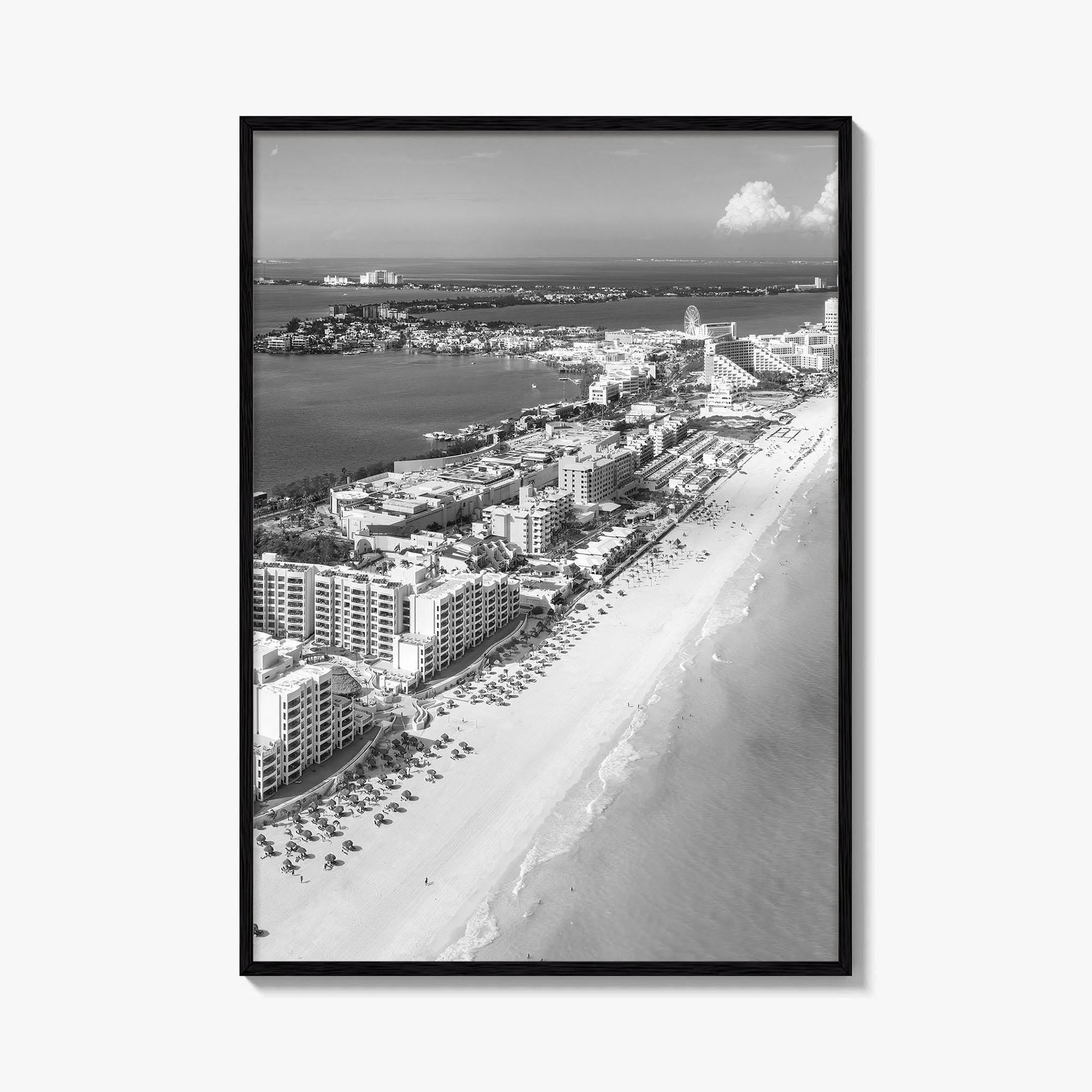 Cancun Black and White Fine Art Photo Print, Quintana Roo Mexico Caribbean Poster