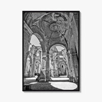Antigua Guatemala Black and White Fine Art Photo Print, San Jose Cathedral Poster