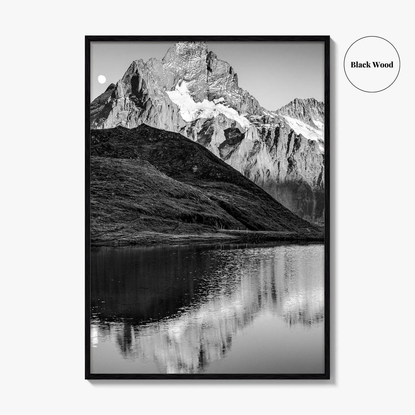 Bachalpsee Black and White Fine Art Photo Print, Bachalp Lake, Grindelwald, Switzerland Poster