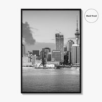 Auckland Skyline Black and White Fine Art Photo Print, New Zealand Wall Decor, Poster