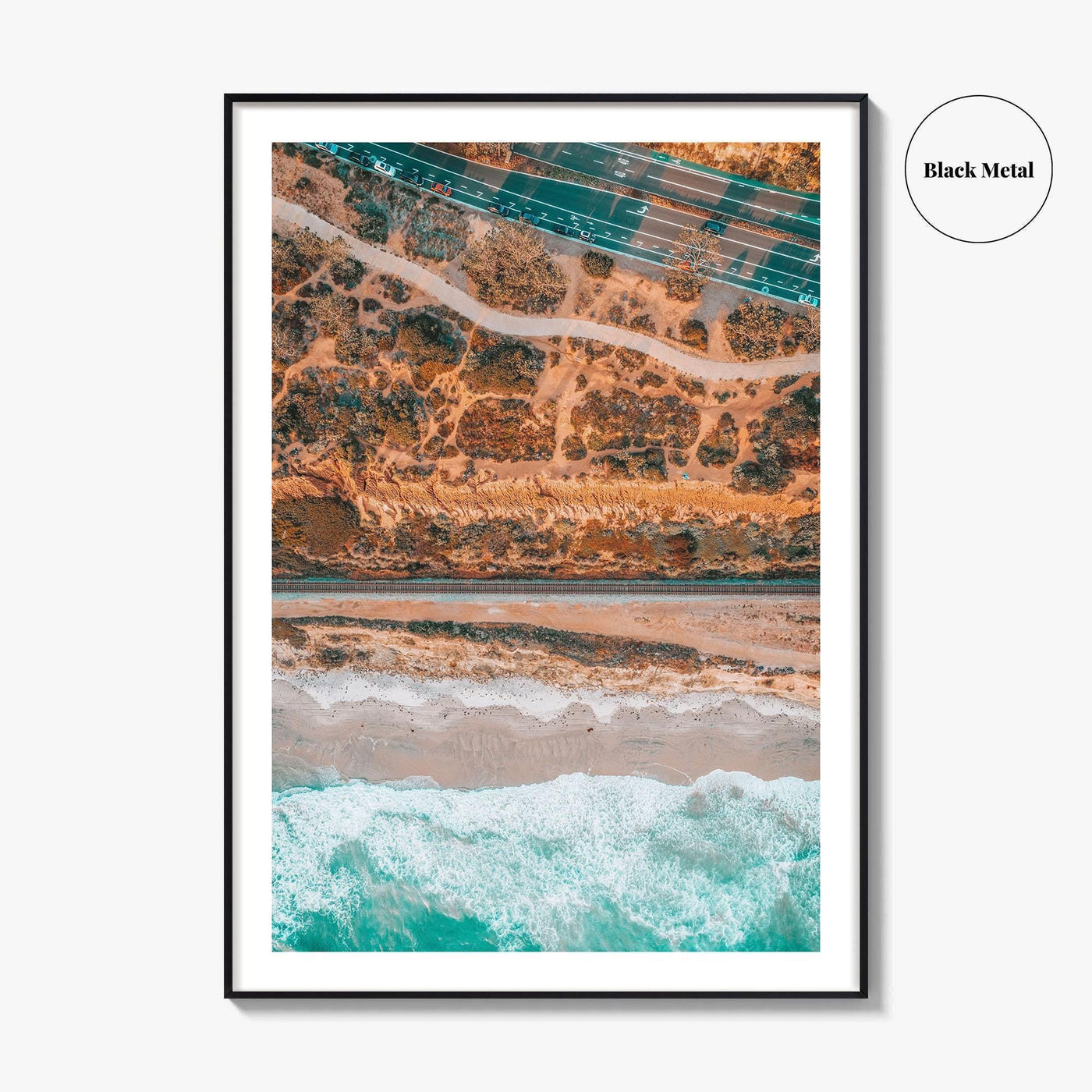 Del Mar Fine Art Photo Print, San Diego, California, Pacific Ocean Cliffs, Beach, Railroad