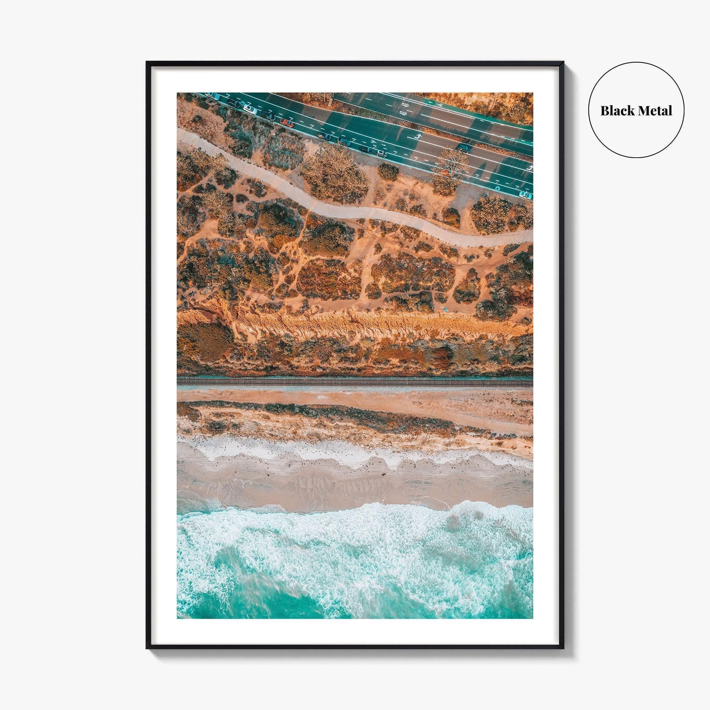Del Mar Fine Art Photo Print, San Diego, California, Pacific Ocean Cliffs, Beach, Railroad