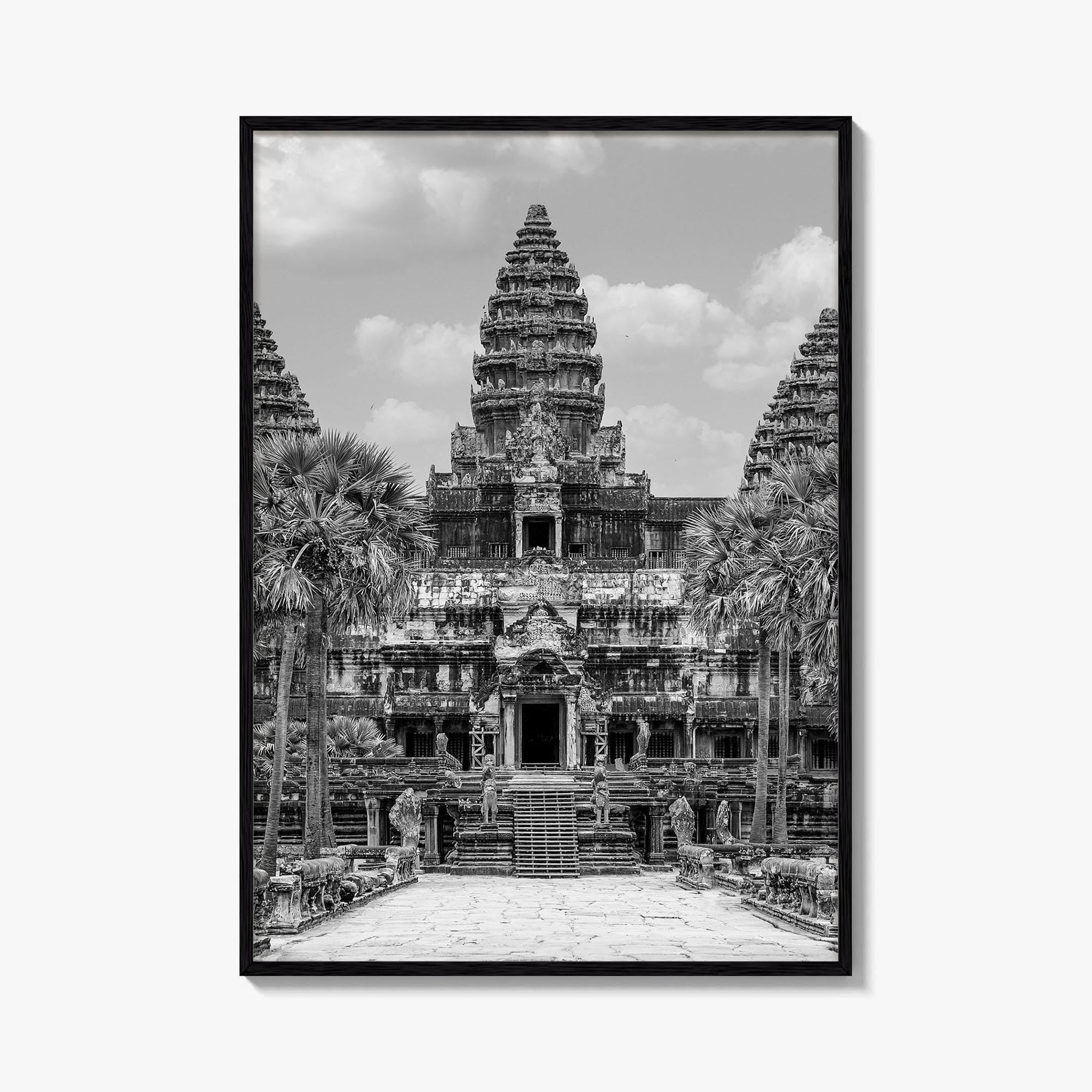 Angkor Wat Black and White Fine Art Photo Print, Siem Reap Cambodia Temple Poster