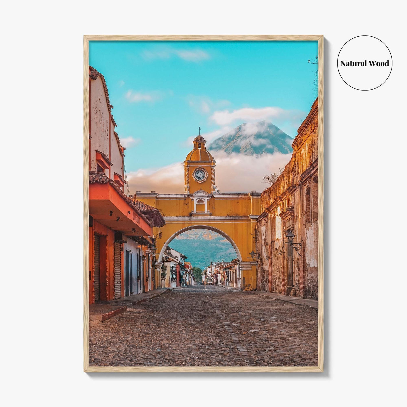Antigua Guatemala Fine Art Photo Print, Santa Catalina Arch, Agua Volcano Poster