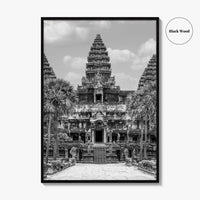 Angkor Wat Black and White Fine Art Photo Print, Siem Reap Cambodia Temple Poster