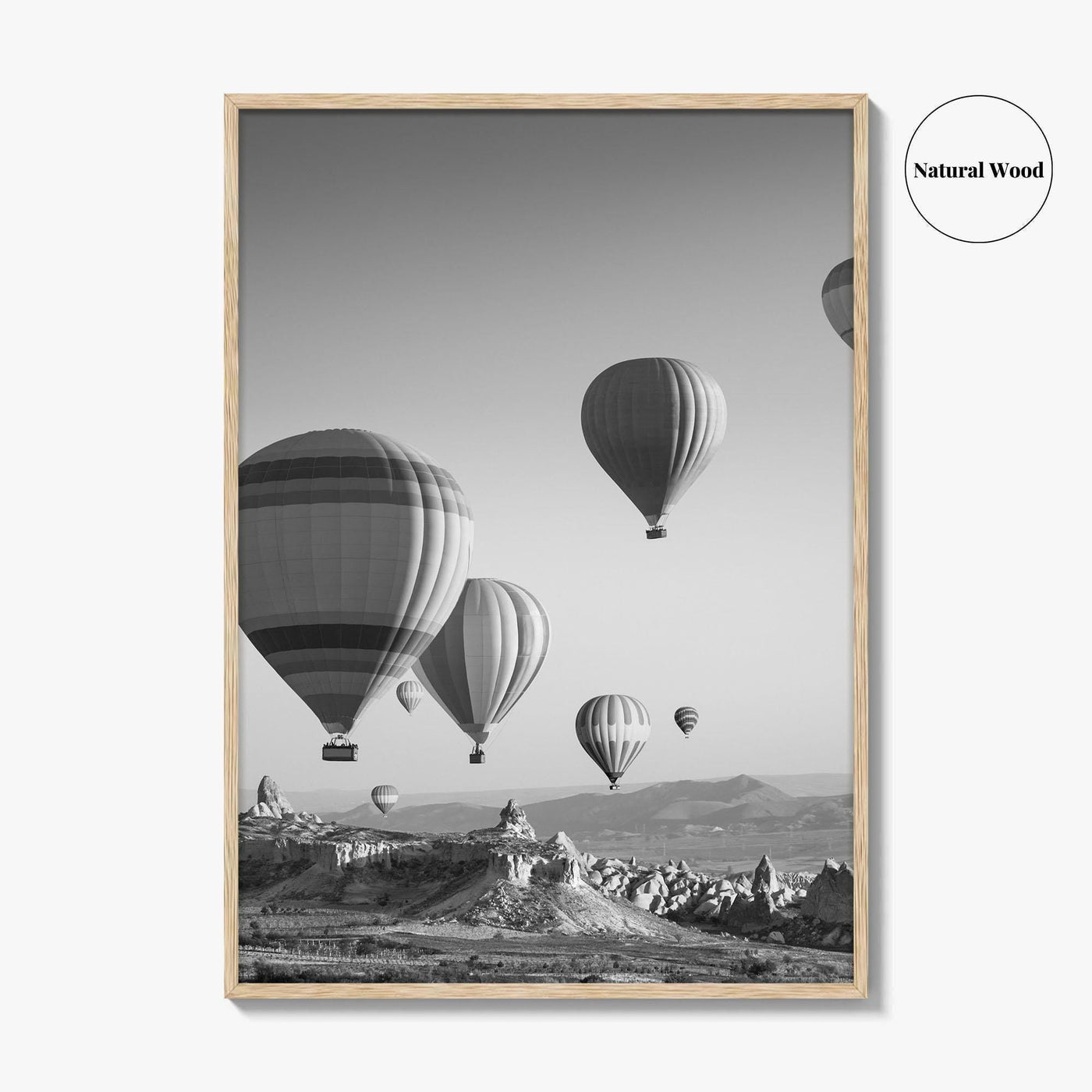 Cappadocia Black and White Fine Art Photo Print, Turkey Goreme Poster