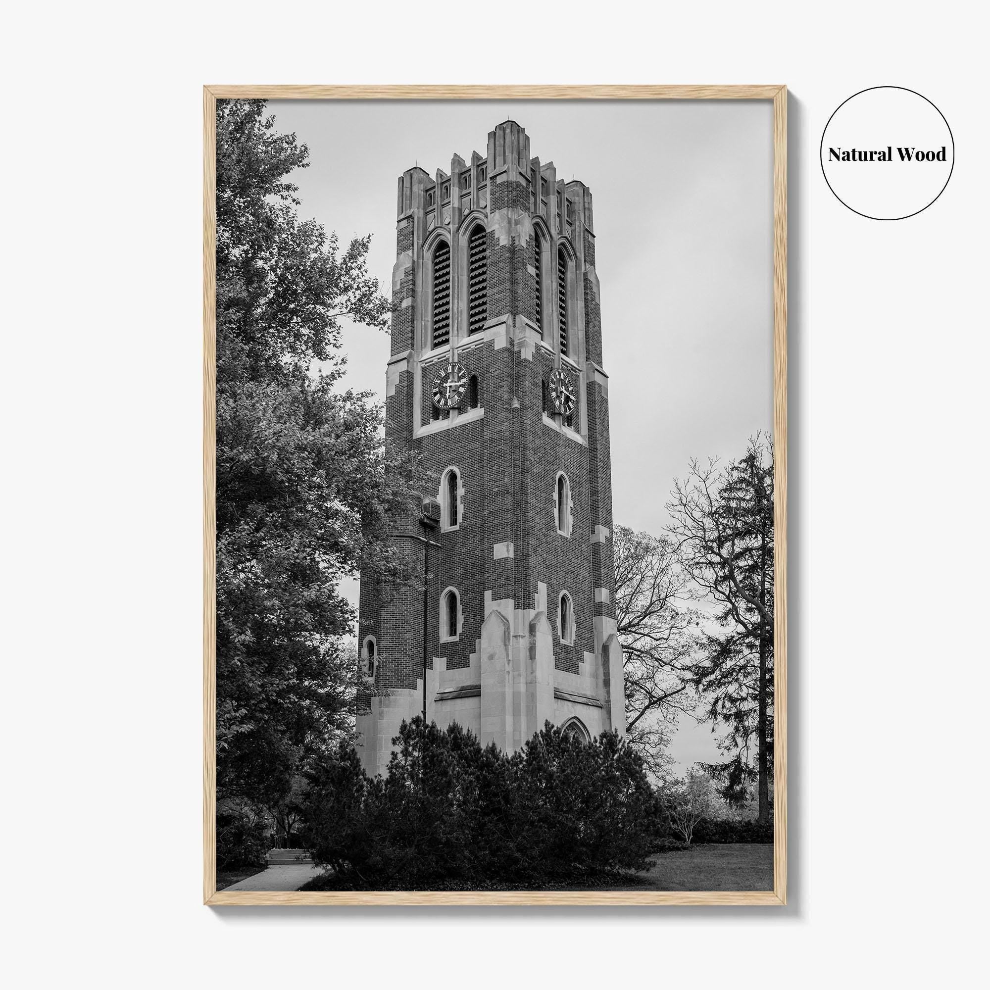 East Lansing Black and White Fine Art Photo Print, Michigan State University Poster