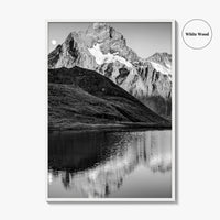 Bachalpsee Black and White Fine Art Photo Print, Bachalp Lake, Grindelwald, Switzerland Poster