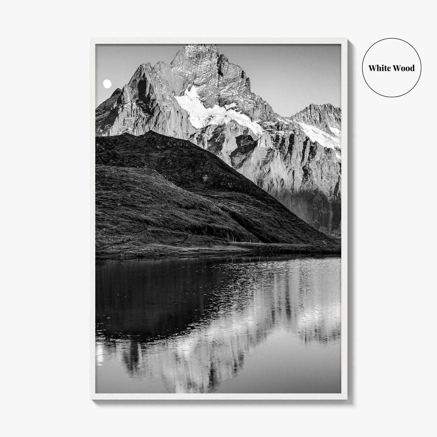 Bachalpsee Black and White Fine Art Photo Print, Bachalp Lake, Grindelwald, Switzerland Poster