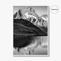 Bachalpsee Black and White Fine Art Photo Print, Bachalp Lake, Grindelwald, Switzerland Poster