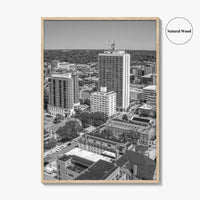 Ann Arbor Skyline Black and White Fine Art Photo Print, Michigan Poster