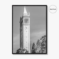 Berkeley Black and White Fine Art Photo Print, Sather Tower Campanile, UC Berkeley, California