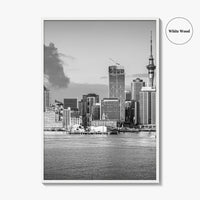 Auckland Skyline Black and White Fine Art Photo Print, New Zealand Wall Decor, Poster