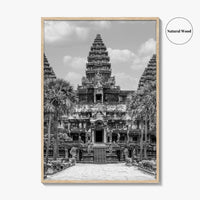Angkor Wat Black and White Fine Art Photo Print, Siem Reap Cambodia Temple Poster