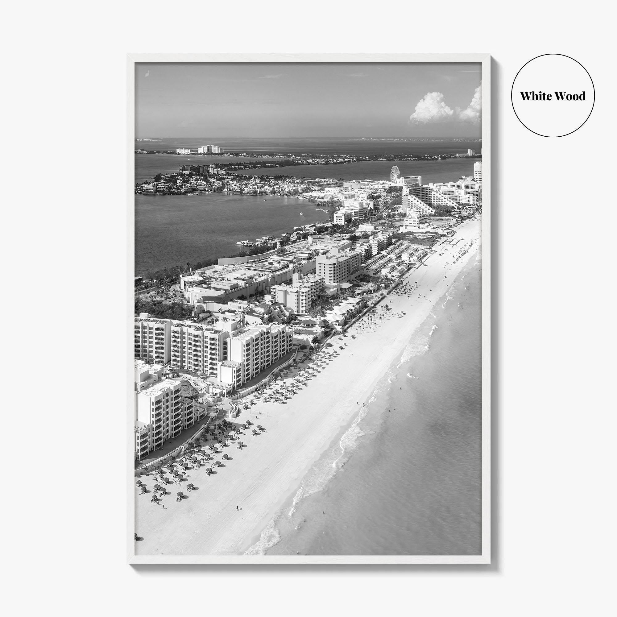 Cancun Black and White Fine Art Photo Print, Quintana Roo Mexico Caribbean Poster