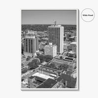 Ann Arbor Skyline Black and White Fine Art Photo Print, Michigan Poster