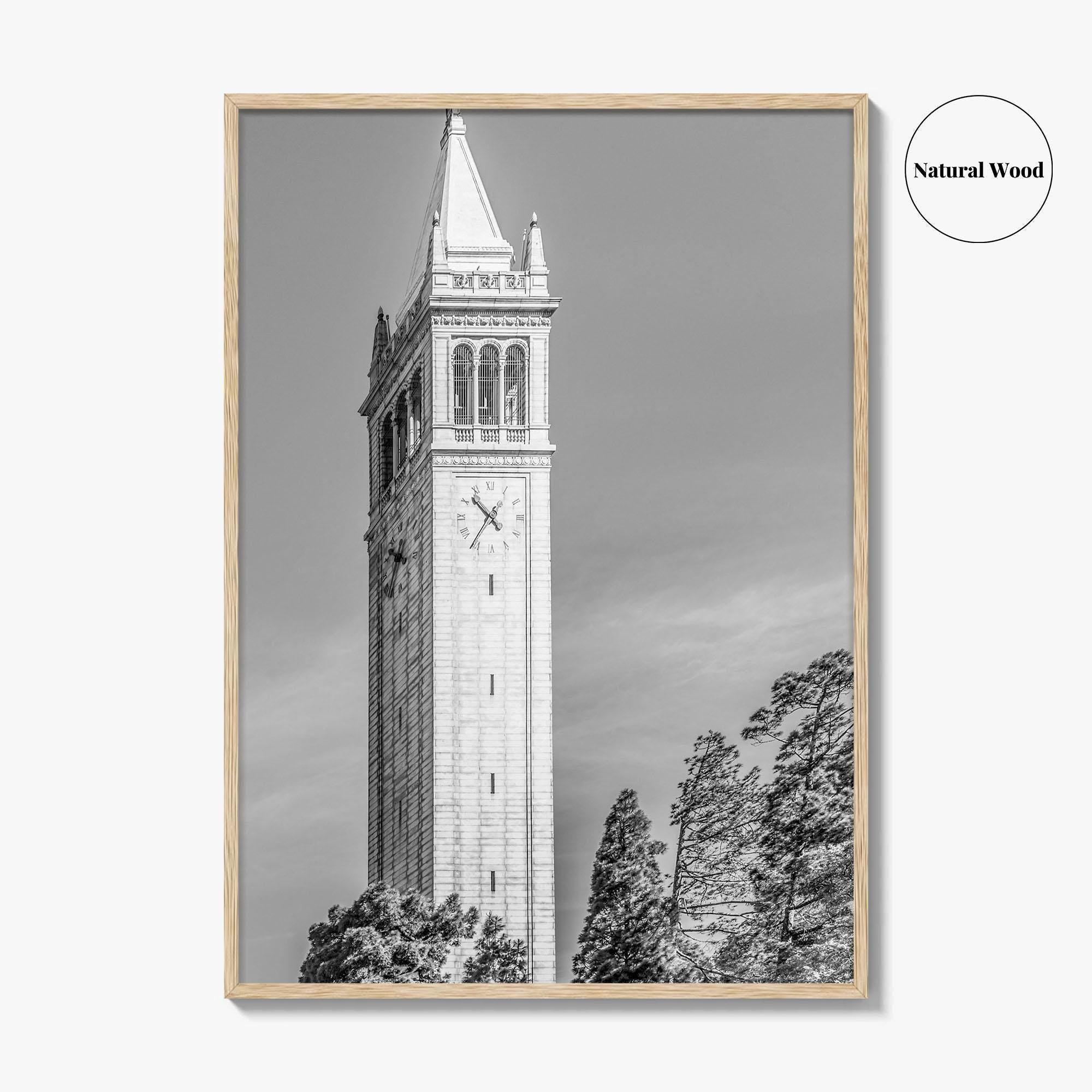 Berkeley Black and White Fine Art Photo Print, Sather Tower Campanile, UC Berkeley, California