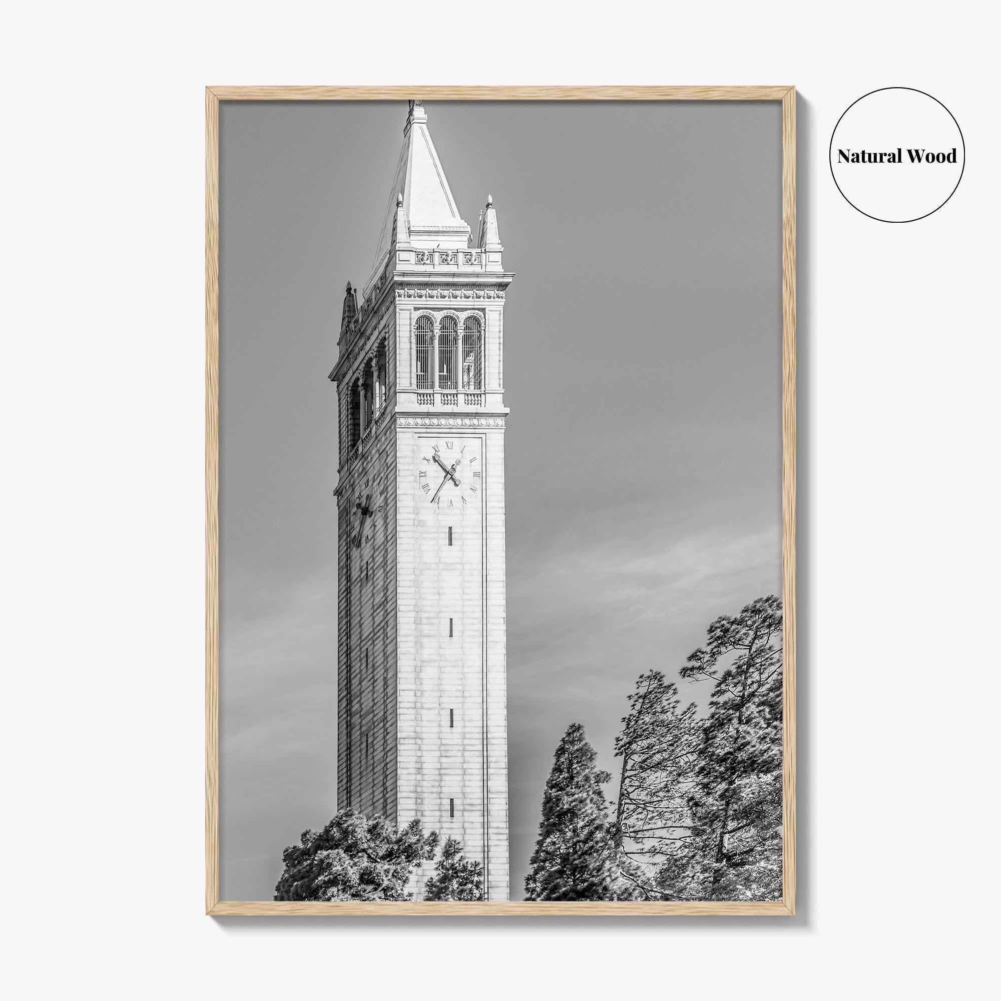 Berkeley Black and White Fine Art Photo Print, Sather Tower Campanile, UC Berkeley, California