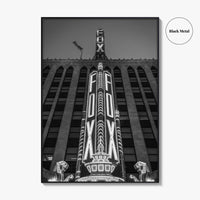 Detroit Black and White Fine Art Photo Print, Fox Theatre, Michigan USA, Poster